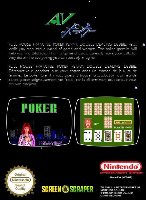 AV Poker (Homebrew) — Box back